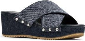 Donald J Pliner Summer Platform Wedge Sandal in Indigo at Nordstrom Rack, Size 8