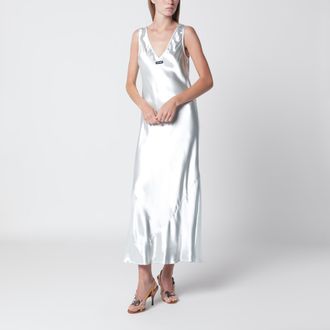 Miu Miu Chlorophyll-colored shiny viscose dress