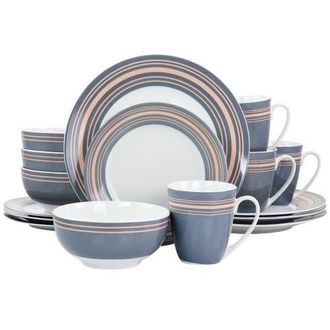 Gibson Home Silver Wind 16 Piece Fine Ceramic Dinnerware Set in Gray at Nordstrom