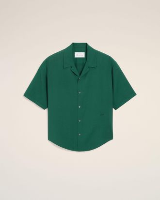 Ami Green boxy viscose twill short-sleeve shirt Green - 36 - for Men