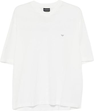 Emporio Armani White Logo Crew Neck T-Shirt