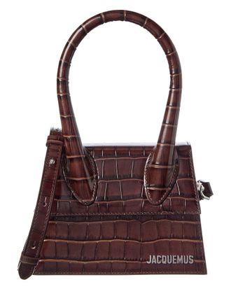 Jacquemus The Chiquito Medium Croc-Embossed Leather Shoulder Bag