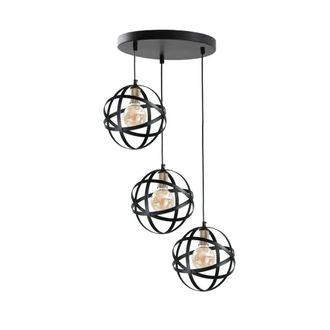 Netlighting Pola Cluster Pendant Ceiling Light Black Gold 35cm 3x E27