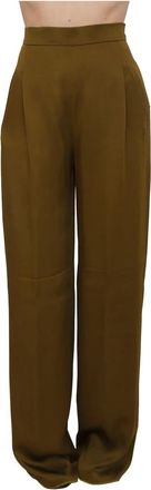 Max Mara Broeken, Dames, Groen, XL, Satijn, Envers Satin Broeken