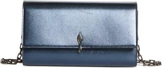 Christian Louboutin Bettina Metallic Leather Wallet on a Chain in 4365 Last Night/gun Metal at Nordstrom