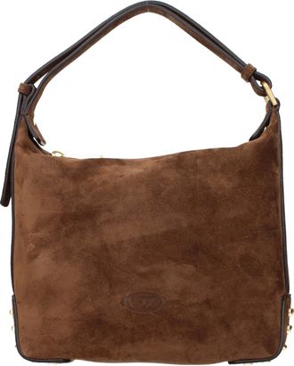 Tod's Tods Borse Donna Camoscio Marrone E Bianco