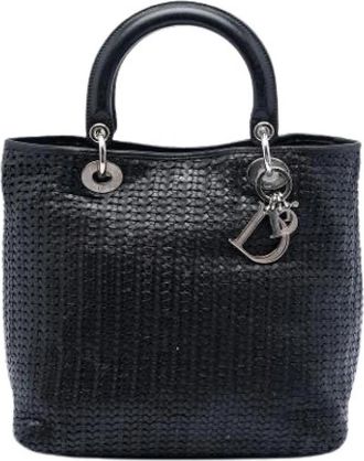 Dior Pre-owned Geweven Leren Handtas - Dames - Vintage Handtas - Zwart - ONE Size - Leer - Vintage
