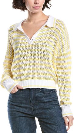 525 america Kimberly Stripe Tipping Polo Pullover
