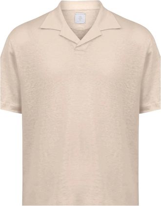 Eleventy Polo in lino - - Tops - Uomo - Rosa - L
