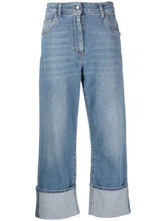 Fabiana Filippi high-waisted cropped jeans - Blue