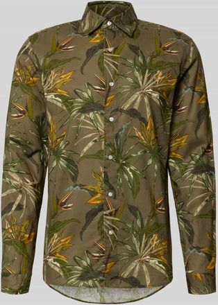 Mc Neal Regular Fit Freizeithemd aus Leinen-Baumwoll-Mix mit Kentkragen in Mittelbraun, Gr&ouml;&szlig;e XXXL