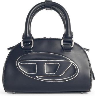 Diesel 1Dr Dome Black Leather Bag