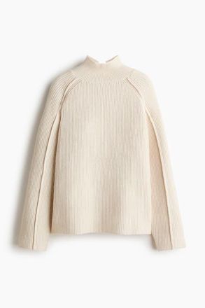 H&M Rib-knit Turtleneck Jumper in Light Beige at Nordstrom, Size Xx-Large