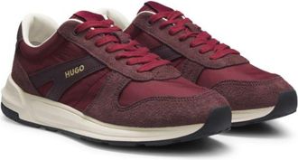 HUGO BOSS Suede-trim sneakers with logo details