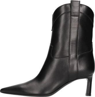 Sergio Rossi Laarzen Zwart - Dames - Laarzen met Hak - Zwart - 40 EU - Leer - Schoenen