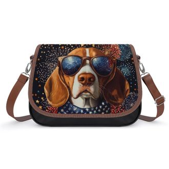 Generic Beagle Dog 4th of July Fashion Womens Crossbody Bags Novelty Handbag Shoulder Bag Purse