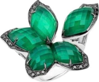 Stephen Webster Green The Love Me, Love Me Not Crystal Haze Chance Cocktail Ring Size 35