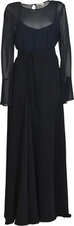 P.A.R.O.S.H. Parosh Kleedjes Blue - Dames - Maxi kleedjes - Zwart - M - Kleedjes