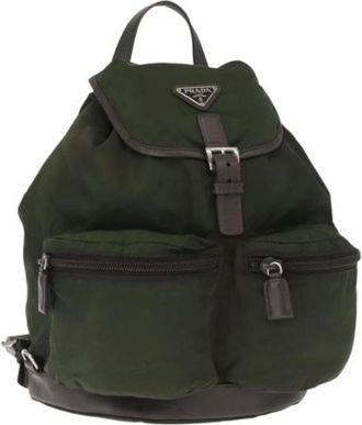 Prada Pre-owned Backpacks, female, Green, Size: ONE SIZE Pre-owned Nylon Backpack