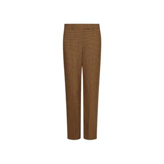 Marella Broeken, Dames, Bruin, L, Leer, Slim-fit broek