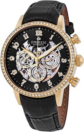 Empress Beatrice Black Skeleton Dial Ladies Watch EM2004