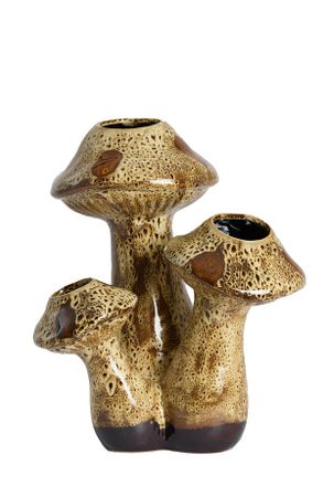Light & Living Jarr&oacute;n Marr&oacute;n De Cer&aacute;mica Refinado Light & Living Mushroom