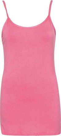 Purple Hanger Womens Plain Sleeveless Ladies Stretch Round Scoop Neckline Camisole Long Strappy Vest Tank Top Plus Size (12-14, Coral, Numeric_12)