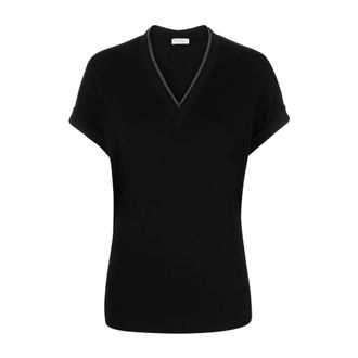 Brunello Cucinelli Mujer, Camisetas, Negro, Talla: L