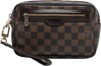 Louis Vuitton Clutch Pochette Billets Macao in tela Damier Eb&egrave;ne 2008 - Marrone