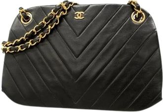 Chanel Pre-owned Shoulder Bags, female, Black, Size: ONE SIZE Pre-owned Vintage Shoulder Bag