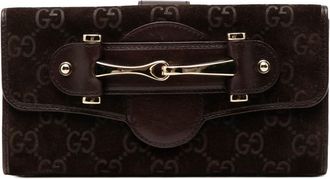 Gucci Pre-owned Gucci GG Suede Pelham Continental Long Wallet Ladies LC1ZT7FOPFIIGWDB