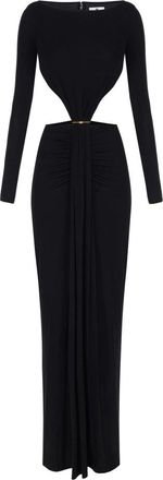 Elisabetta Franchi Red carpet-jurk van jerseystof met cut-outs - Dames - Jurken - Zwart - Maat: 2XL Jersey