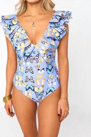 BuddyLove Classic Ruffled Swimsuit In Painted Lady