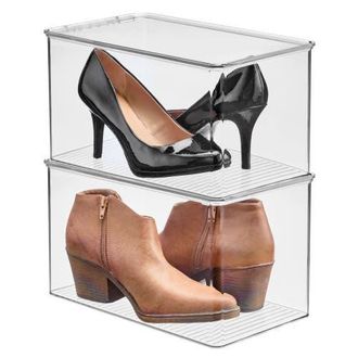 iDesign Stackable Clear Plastic Shoe Boxes with Lids, Storage Shoe Container for Closet, 2-Pack at Nordstrom