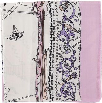 Ferragamo Wol en Zijde Sjaal - Dames - Zijden sjaals - Veelkleurig - ONE Size - Wol - Accessoires