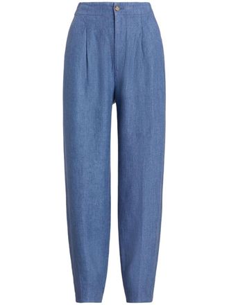 Polo Ralph Lauren Pantaloni affusolati a vita alta - Blu