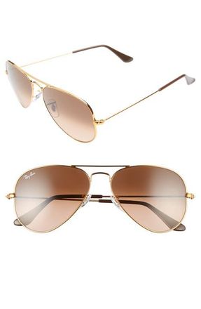 Ray-Ban Small Original 55mm Aviator Sunglasses in Pink/Brown at Nordstrom