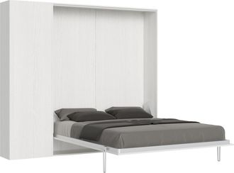 Itamoby Letto Matrimoniale A Scomparsa 160 Verticale Con Colonna - Kentaro - Colore: Bianco Frassino