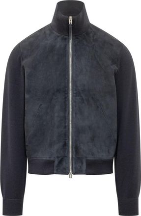 Tom Ford Navy Blue Mock Collar Jacket