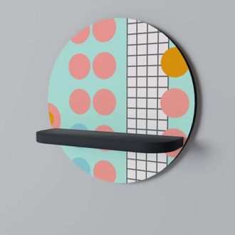 OEM Retro Grid Estante Redondo Negro