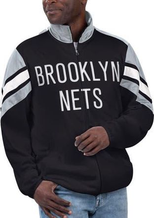 G-III Sports by Carl Banks Mens G-III Sports by Carl Banks Black Brooklyn Nets Game Ball Full-Zip Track Jacket at Nordstrom, Size Xx-Large