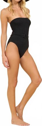 Surf Gypsy Krinkle Belted One Piece In Black