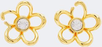 Oscar De La Renta Crystal-embellished floral earrings