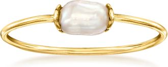 RS Pure by Ross-Simons Italian 3.5-4mm Cultured Pearl Ring in 14kt Yellow Gold