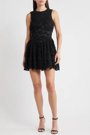 LIKELY Elisie Lace Fit & Flare Cocktail Dress in Black at Nordstrom, Size 12