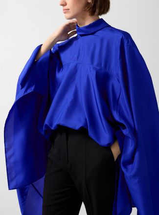 Lanvin Womens Sapphire silk loose kaftan-style blouse
