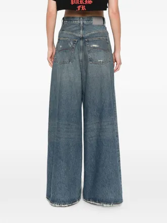 Balenciaga Wide-Leg Flared Denim Jeans - Blue