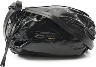 Jil Sander leather drawstring cross bag - Black