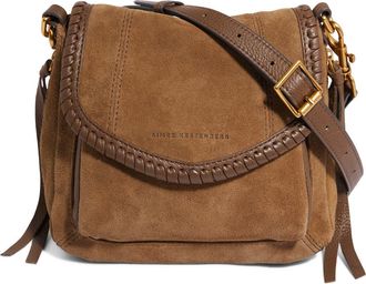 Aim&eacute;e Mini All For Love Convertible Leather Crossbody Bag in Coffee Suede at Nordstrom