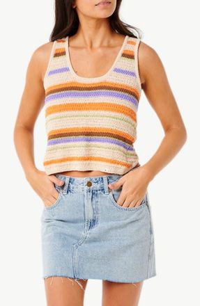 Rip Curl Cala Nights Stripe Crop Top in Light Orange at Nordstrom, Size Small